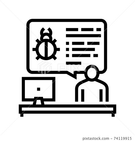 sysadmin information about virus line icon vector illustration 74119915