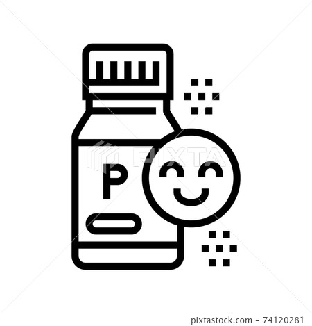 bottle with healthcare probiotics line icon vector illustration bottle with healthcare probiotics line icon vector illustration 74120281