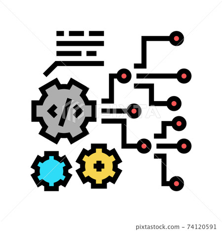 code and settings working process color icon vector illustration code and settings working process color icon vector illustration 74120591