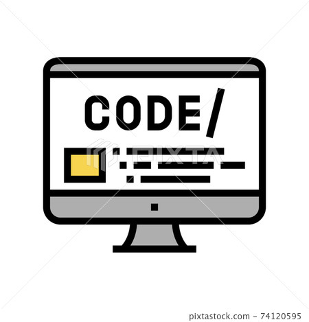 code on computer screen color icon vector illustration 74120595