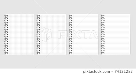 Notebook set with shadow isolated on grey background Notebook set with shadow isolated on grey background 74121282
