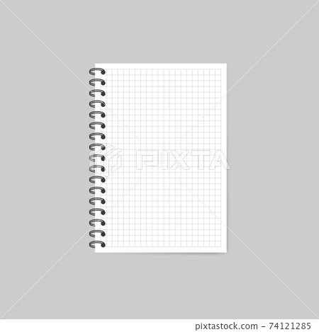 Notebook with shadow isolated on grey background Notebook with shadow isolated on grey background 74121285