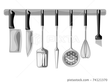 Illustration with kitchen utensils. Illustration with kitchen utensils. 74121370