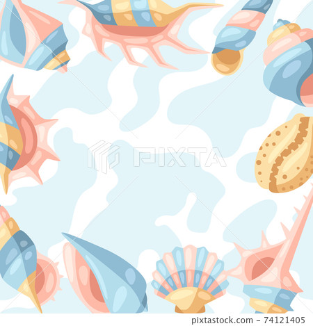 Background with seashells. Background with seashells. 74121405