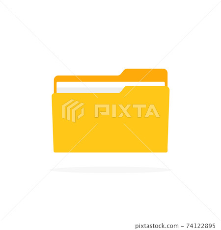 Folder icon with shadow flat style 74122895