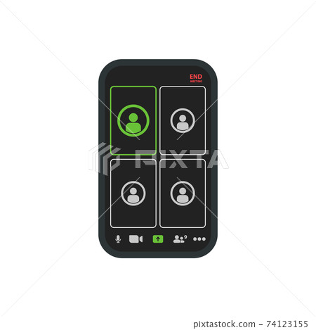 Smartphone with video call concept Smartphone with video call concept 74123155