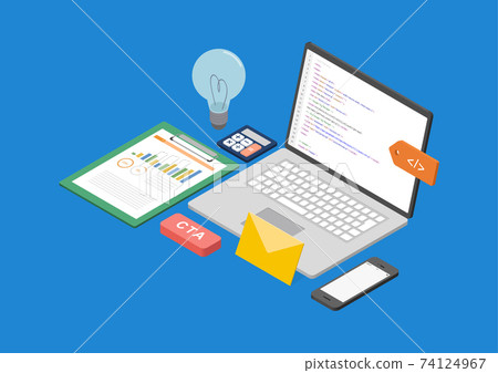 Illustration material for website production, CTA, conversion Illustration material for website production, CTA, conversion 74124967