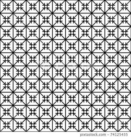 Seamless traditional Japanese ornament Kumiko.Black color lines. Seamless traditional Japanese ornament Kumiko.Black color lines. 74125435