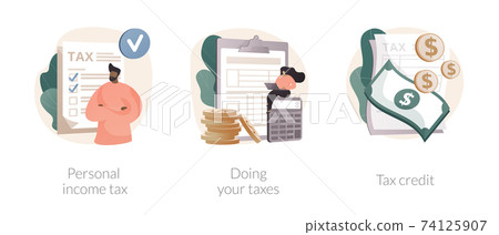 Years tax bill abstract concept vector illustrations. Years tax bill abstract concept vector illustrations. 74125907