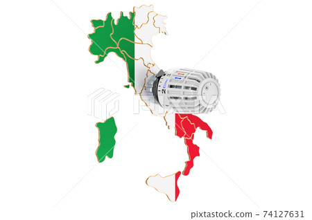 Saving heating consumption in Italy, 3D rendering Saving heating consumption in Italy, 3D rendering 74127631