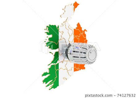 Saving heating consumption in Ireland, 3D rendering 74127632