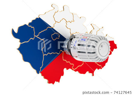 Saving heating consumption in Czech Republic, 3D rendering 74127645