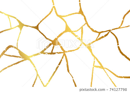 Gold kintsugi design isolated on white... - Stock Illustration [74127798] -  PIXTA