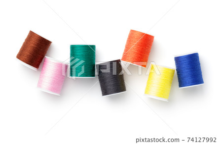 Sewing Threads Isolated On White Background Sewing Threads Isolated On White Background 74127992