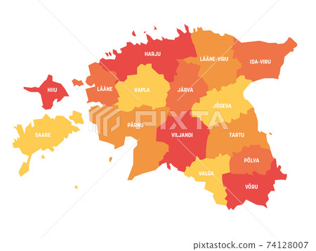 Estonia - map of counties Estonia - map of counties 74128007