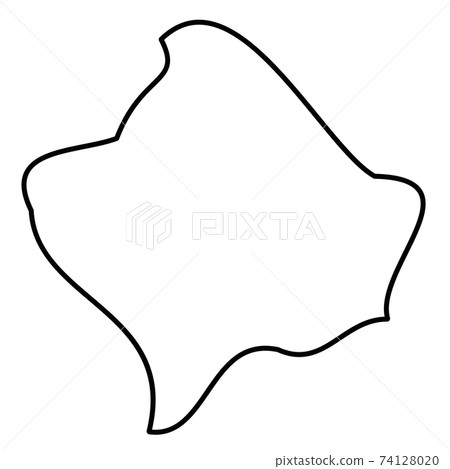 Kosovo - solid black outline border map of country area. Simple flat vector illustration 74128020