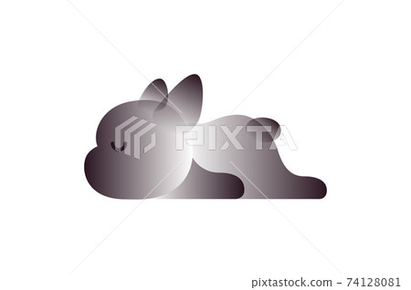 Vector dog in gradient style. Digital art 74128081