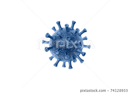 Coronavirus covid-19 cell model 3D illustration isolated on white 74128933