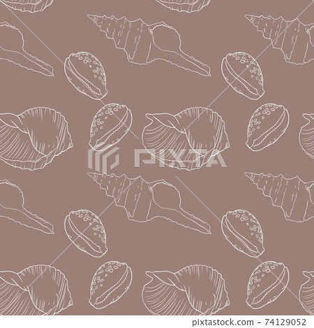 Pattern line seashell on background. high quality illustration. marine design 74129052