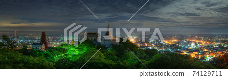 Phetchaburi cityscape. Phetchaburi cityscape. 74129711