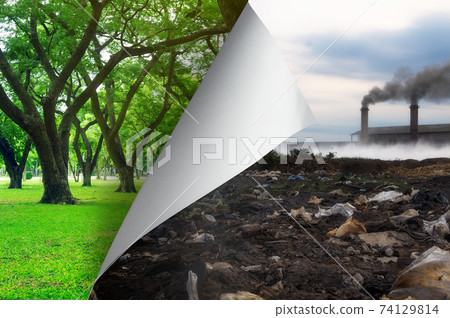 Pollution change concept. 74129814