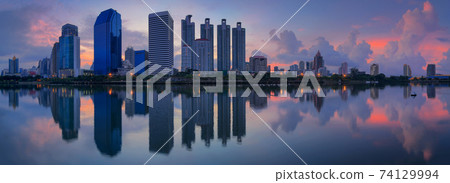 Landscape panorama park Benjakitti. 74129994