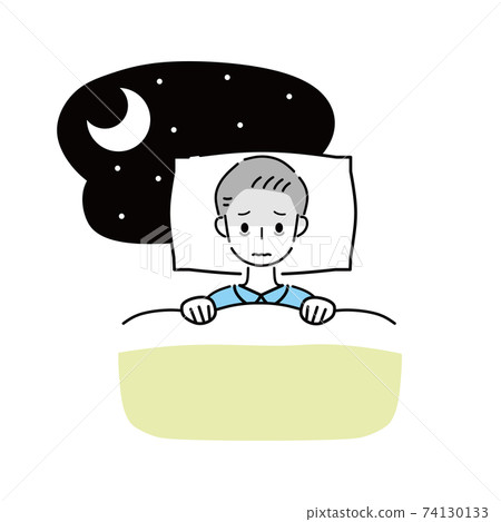 Insomnia, lack of sleep, male Insomnia, lack of sleep, male 74130133