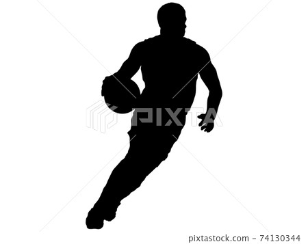 籃球運動員打rible_3的剪影 74130344