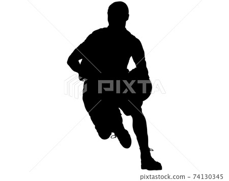 籃球運動員dribbling_2的剪影 籃球運動員dribbling_2的剪影 74130345