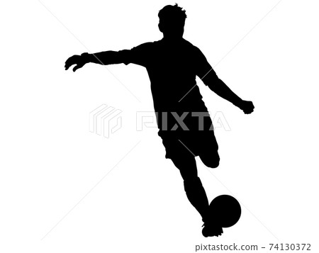 Silhouette of soccer player to shoot_3 - Stock Illustration [74130372 ...