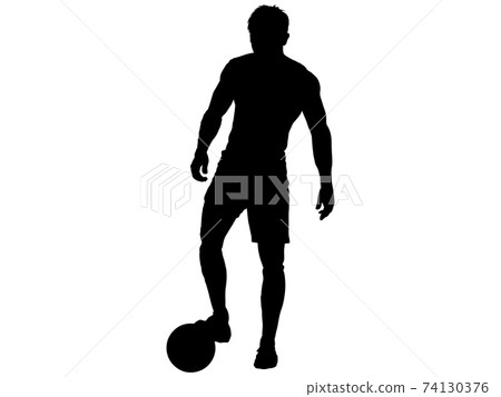 Soccer player silhouette 74130376