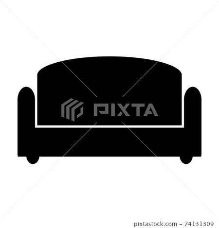 Sofa icon on white. 74131309