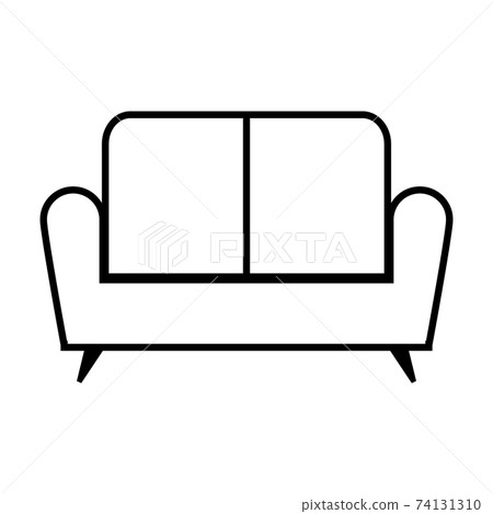 Sofa icon on white. 74131310