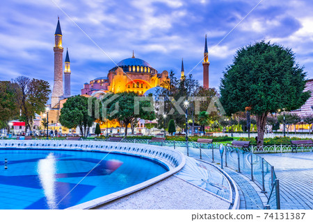 Istanbul, Turkey - Hagia Sophia mosque in Sultanahmet 74131387