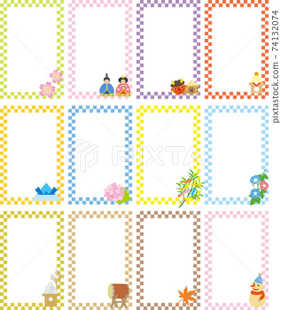 12 months Japanese four seasons frameset 74132074