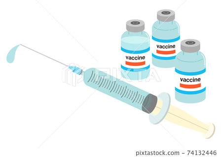 疫苗和注射器的圖解[沒有主線] 74132446