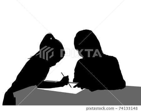 父母和孩子的剪影學習_2 74133148