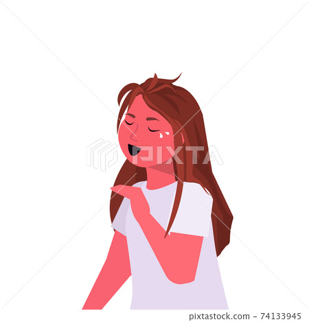 unhappy little girl crying childhood concept female cartoon character portrait unhappy little girl crying childhood concept female cartoon character portrait 74133945