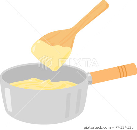 Custard cream in a pan 74134133