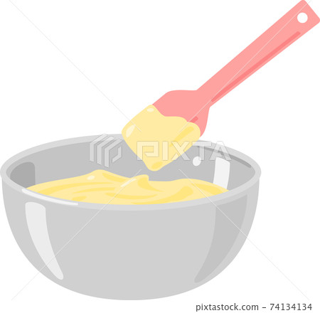 Custard cream in a bowl 74134134