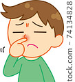 A man with an itchy nose 74134828