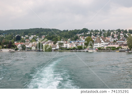 View on lake Zurich and mountains scenes, Zurich, Switzerland, Europe 74135291