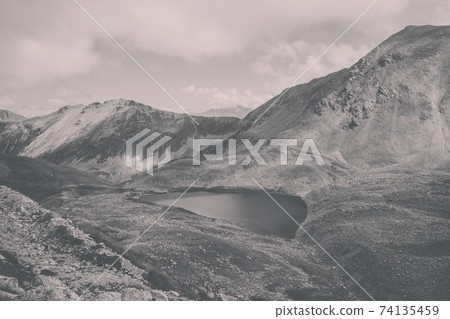 Lake scenes in mountains, national park Dombai, Caucasus, Russia, Europe 74135459