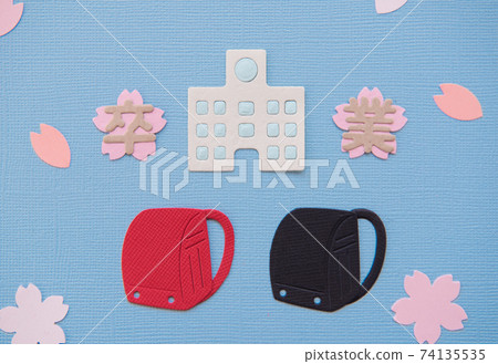 Graduation image Sakura and school bag 74135535
