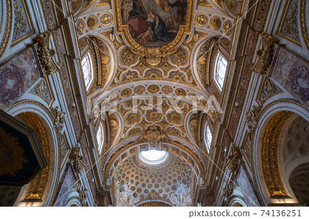 Panoramic view of interior of The Church of St. Louis of the French Panoramic view of interior of The Church of St. Louis of the French 74136251