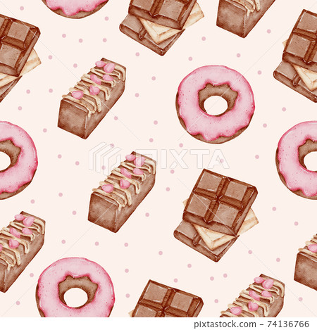 Valentine Seamless Pattern hand paint Watercolour Valentine Seamless Pattern hand paint Watercolour 74136766