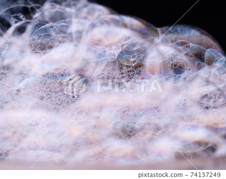Soap bubbles close-up. Abstract pattern with soft Soap bubbles close-up. Abstract pattern with soft 74137249
