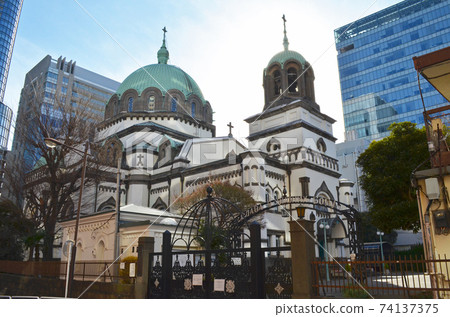 千代田區神田Surugadai的Nikolai-do(重要文化財產)和周圍風景的圖像 千代田區神田Surugadai的Nikolai-do(重要文化財產)和周圍風景的圖像 74137375