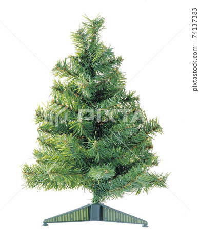 Undecorated Christmas tree on a white Undecorated Christmas tree on a white 74137383
