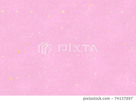 Pink Japanese paper texture with gold leaf Pink Japanese paper texture with gold leaf 74137897